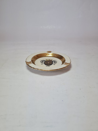 Пепельница винтажная Winterling Engen, белый фарфор с золотым декором "Герб Вены, 10,5 x 1,5 см, Германия, 1960-70гг.