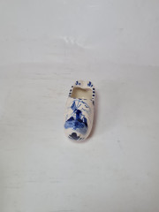 Delft Blue Holland Башмачок &quot;Мельница&quot; с синим декором, ручная роспись, дельфтский фарфор, 12 x 5 см , Голландия, 1960-70гг.
