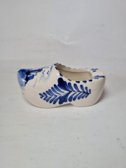 Delft Blue Holland Башмачок &quot;Мельница&quot; с синим декором, ручная роспись, дельфтский фарфор, 12 x 5 см , Голландия, 1960-70гг.