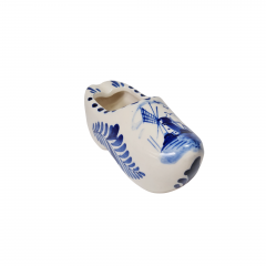 Delft Blue Holland Башмачок &quot;Мельница&quot; с синим декором, ручная роспись, дельфтский фарфор, 12 x 5 см , Голландия, 1960-70гг.