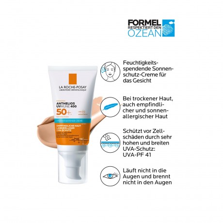 La Roche-Posay ROCHE-POSAY Anthelios hydratisie.Cr.getont LSF 50+  ROCHE-POSAY Anthelios Hydration.Cr.toned SPF 50+