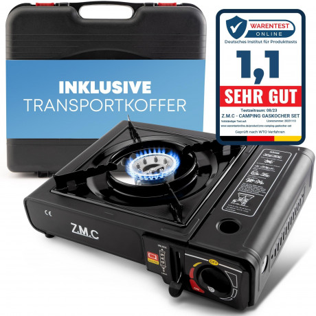 ZMC ZMC Gaskocher Campingkocher Gaskocher + Transportkoffer Warmeleistung: 2,2KW, Kochfeld 1 Flammig Kocher Herd Kartuschenkoche Outdoor Camping Gas Газовая плита ZMC, походная плита, газовая плита + чемодан для транспортировки, тепловая мощность: 2,2 кВ