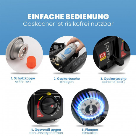 ZMC ZMC Gaskocher Campingkocher Gaskocher + Transportkoffer Warmeleistung: 2,2KW, Kochfeld 1 Flammig Kocher Herd Kartuschenkoche Outdoor Camping Gas Газовая плита ZMC, походная плита, газовая плита + чемодан для транспортировки, тепловая мощность: 2,2 кВ