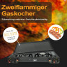 ZMC ZMC Gaskocher 2in1 Campingkocher mit Grillplatte 2 Flammig + 4x Gaskartuschen 227g, (mit Piezozundung Grill Platte Tischgrill Doppel Gasbrenner Gasgrill Kochfeld mit LPG Anschluss Warmeleistung: 2,3KW), Outdoor Camping Gas Kocher Butan Gas Gaskocher H