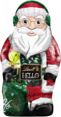 Lindt 2025 Hello Santa Vegan 3stk x 80 g, Линдт Веган Дед Мороз, 12см, 80 грамм х 3 штуки (240 грамм)