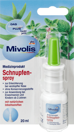 Mivolis Schnupfenspray Назальный спрей с тимьяном, мятой и эвкалиптом, подходит для детей от 2-х лет, 20 мл