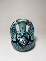 Azouz Kharraz, Винтажная Ваза фарфоровая с позолотой в арабском стиле 11см, Тунис, 1970-80гг.