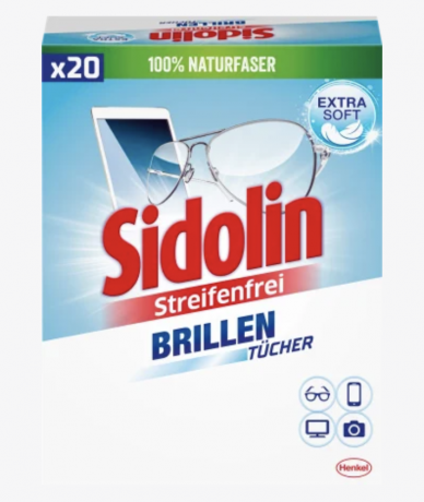 Sidolin Brillenputztucher Streifenfrei, 20 St Салфетки для очков, 20 шт