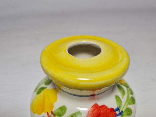 Decorado Amano Подсвечник с ярким цветочным рисунком, ручная роспись, 4 x 7 см, Италия, 1960-70гг.