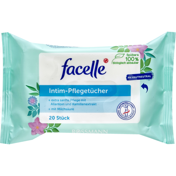 facelle Intim-Pflegetcher 20 Stck, фаселль Салфетки для интимной гигиены для экстра-нежной очистки 20шт