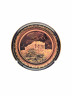 Тарелка декоративная винтажная "Акрополь в Парфеноне" позолоченный (24 К), в черно-золотистых тонах, керамика, 23 см, Греция, 1970-80гг.