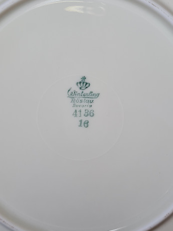 Чайное трио винтажное Winterling Roslau Bavaria, белый фарфор с цветочным рисунком и геометрическим позолоченным узором, 12 x 5,5 см / 15 см / 19,5 см, Германия, 1960-70гг.