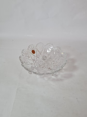 Конфетница винтажная Anna Hutte на ножках, фигурный край, хрусталь, 17 х 8 см, Германия, 1960-70гг.