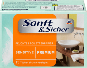 Sanft&Sicher Влажная Туалетная бумага Чувствительный  Sachets, 15 шт
