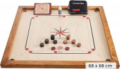 Ubergames Compact Carrom Board Игра Карром: доска 68см х 68см с фишками (без подставки и без сумки), модель B07RT158DN, 4кг