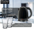 KESSMANN LENTZ KESSMANN LENTZ Wasserkocher Edelstahl 1,8 L mit Abschaltautomatik elektrischer Kettle 2 Teeglaser, 1.8 l, 1800,00 W, Wasseraufbereiter Schnelles aufheizen Wasser heizen kochen Aufwarmen Чайник KESSMANN LENTZ нержавеющая сталь 1,8 л с автом