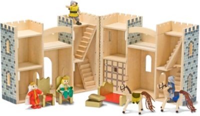 Melissa Doug Zusammenklappbares und tragbares Holzschloss Складной и переносной деревянный замок