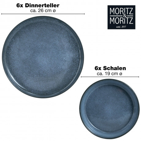 Moritz & Moritz Moritz & Moritz Tafel Service 12-tlg Blau blau Столовый сервиз Moritz &amp; Moritz, 12 предм., синий