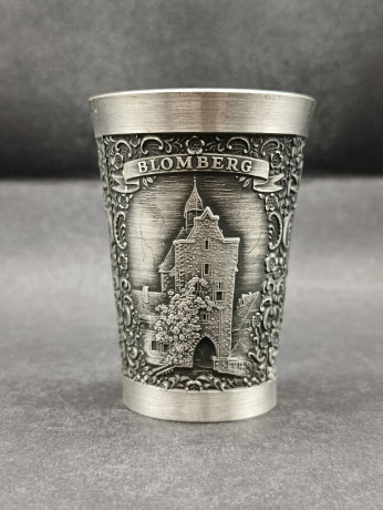 Набор бокал и рюмки винтажные Staufen Zinn, Essingen "Бломберг", ручная работа, олово, 8.5 и 6.5 см, Германия, 1970-80гг.