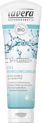 Lavera Очищающее молочко basis sensitiv 2 in 1 с Био-Масло жожоба и Bio-с маслом ши, 125 мл