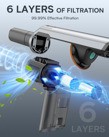 OLAYMEY OLAYMEY Akku-Hand-und Stielstaubsauger, 250,00 W, Beutellos, 30000Pa Staubsauger Kabellos Bis zu70 Min Starke Saugsleistung 2200mAh Беспроводной ручной и стержневой пылесос OLAYMEY, 250,00 Вт, без мешка, пылесос 30 000 Па, беспроводной, до 70 мин