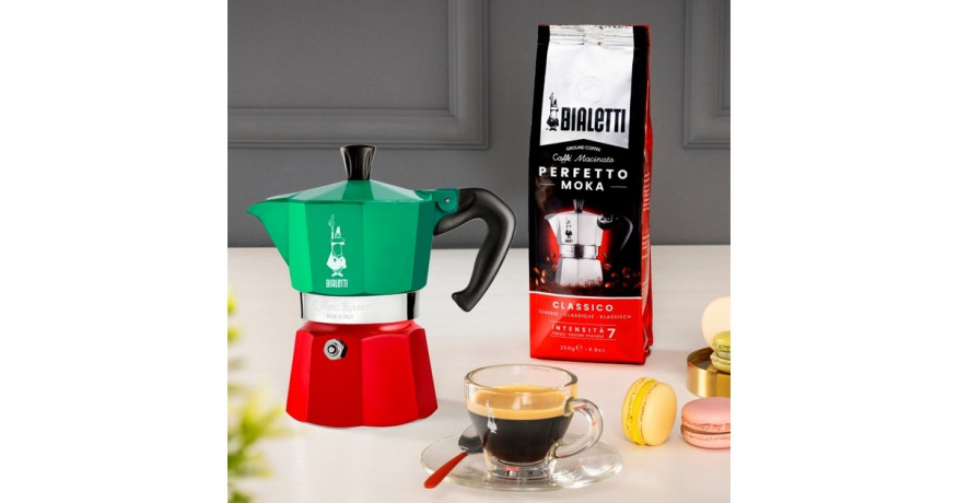 Bialetti Bialetti Moka Express Tricolore, Espressomaschine grun/rot, 3 Tassen grun, rot Bialetti Moka Express Tricolore, эспрессо-машина зеленый/красный, 3 чашки
