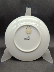 Тарелка декоративная в бело-черных тонах Altenkunststadt "Аббатство Вайнгартен (1860)" винтажная, фарфор, 17 см, Германия, 1960-70гг.