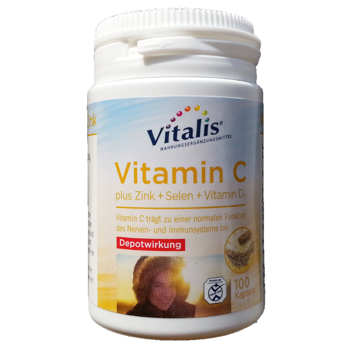 Vitalis Vitamin C  plus Zink Selen Vitamin D3-100 Kapseln 
