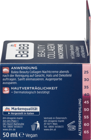 Balea Beauty Collagen Nachtcreme mit Collagen-Booster Балеа Ночной крем с Коллагеном, подтягивает кожу и уменьшает морщины, 50 мл