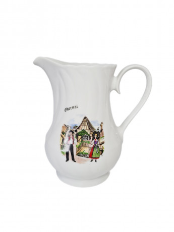 Кувшин винтажный Sarreguemines / Anne Ehret Ranrupt "Obernai", фарфор, Франция, 1967 год.