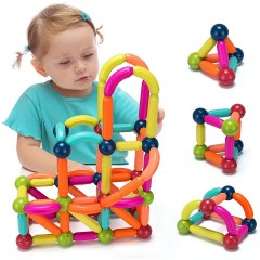 COSTWAY Puzzlespielzeug 88 Stk. Magnetkugeln  Stabe Игрушка-пазл 88 шт.