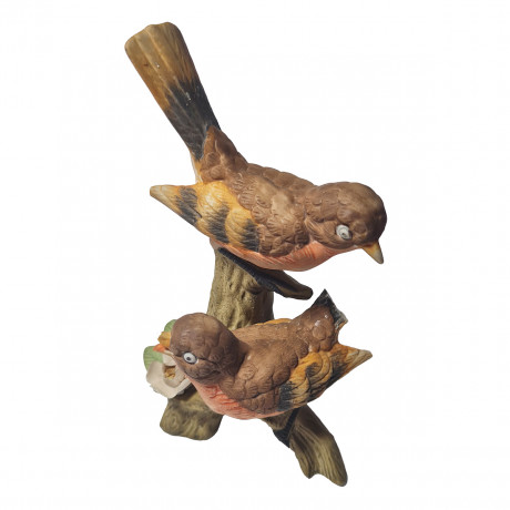 Goebel Винтажная фигурка "Пара воробьев на ветке", 10см x 15см,  Германия, 1960-70гг. 