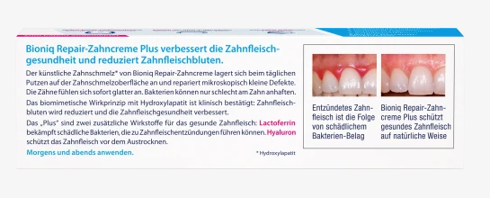 Bioniq Zahnpasta Repair-Zahncreme Plus Zahnfleisch-Schutz fluoridfrei, 75 мл
