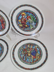 Набор тарелок декоративных винтажных Limoges, в заводской упаковке, сертификат, фарфор, 4 шт., 21 см, Франция, 1960-70гг.