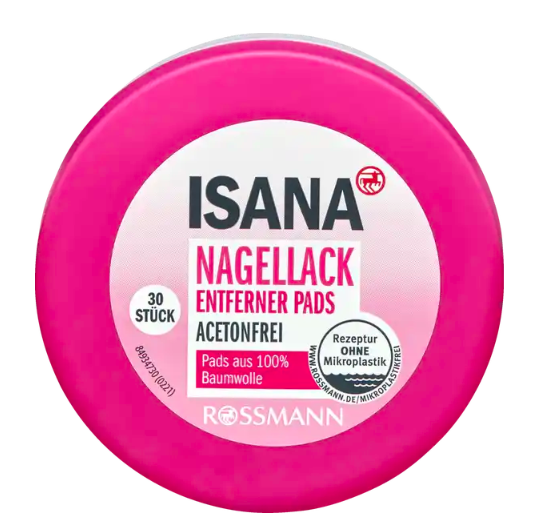 ISANA Nagellack Entfernerpads 30st, ИСАНА Диски для снятия лака с ногтей без ацетона, 30 штук ISANA Nagellack Entfernerpads 30st, ИСАНА Диски для снятия лака с ногтей без ацетона, 30 штук