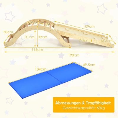 COSTWAY Kletterleiter Kinder Kletterdreieck Holz Дети поднимаются по лестнице, поднимаясь по треугольному дереву