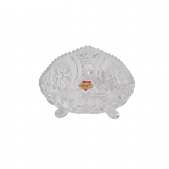 Салатница винтажная на ножках хрустальная Anna Hutte, 11,5 x 11,5 x 7 см, Германия, 1960-70гг.