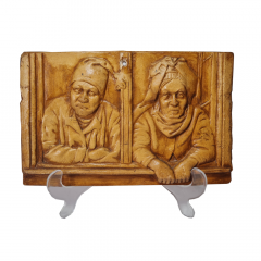 Декоративное фарфоровое панно &quot;Мужчина и женщина&quot;, 22,5см x 14,5см, Германия, 1960-70гг.