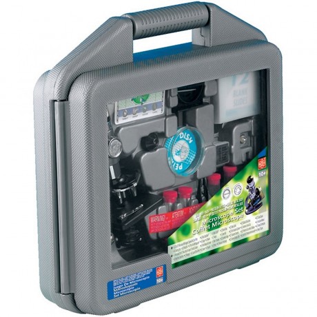 Edu-Toys Mikroskop im Handkoffer mit extra Experimentierzubehorpaket Микроскоп в переносном футляре с дополнительным комплектом экспериментальных принадлежностей.