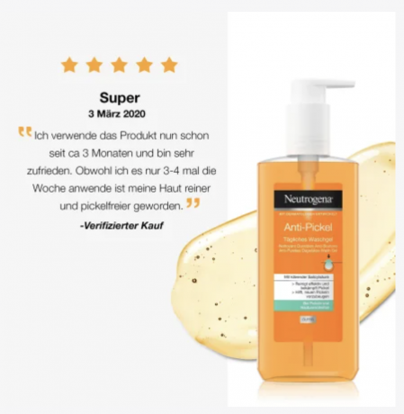 Neutrogena Visibly Clear Anti Pickel Waschgel Ölfrei unreine Haut, Гель для умывания против чёрных точек для ежедневного применения , 200 мл