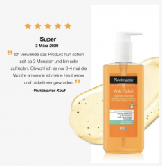 Neutrogena Visibly Clear Anti Pickel Waschgel Ölfrei unreine Haut, Гель для умывания против чёрных точек для ежедневного применения , 200 мл