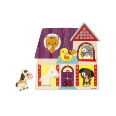 Janod Musikpuzzle Bauernhof-Freunde (5 Teile)\/ \/ Display 4 Stck. Музыкальный пазл Фермерские друзья (5 шт.)\/ Дисплей 4 шт.