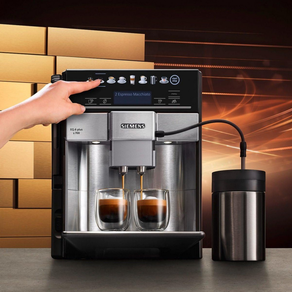 Купить SIEMENS SIEMENS Kaffeevollautomat Kaffeevollautomat EQ.6 plus  Milch-Aufschaumduse Doppeltassenfunktion, Kaffeeautomat Cafemaschine  Kaffeemaschine mi Mahlwerk Vollautomat Cafe Полностью автоматическая кофемашина  SIEMENS, полностью автоматическая ...