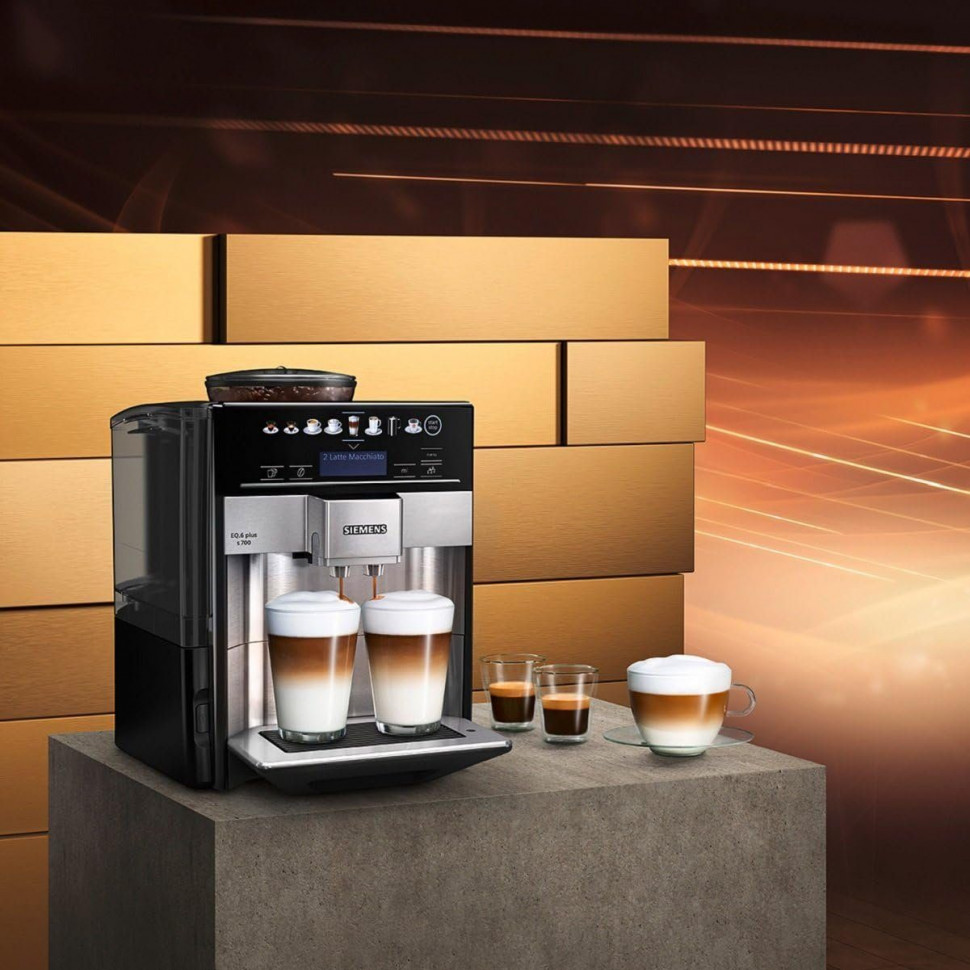 Купить SIEMENS SIEMENS Kaffeevollautomat Kaffeevollautomat EQ.6 plus  Milch-Aufschaumduse Doppeltassenfunktion, Kaffeeautomat Cafemaschine  Kaffeemaschine mi Mahlwerk Vollautomat Cafe Полностью автоматическая кофемашина  SIEMENS, полностью автоматическая ...