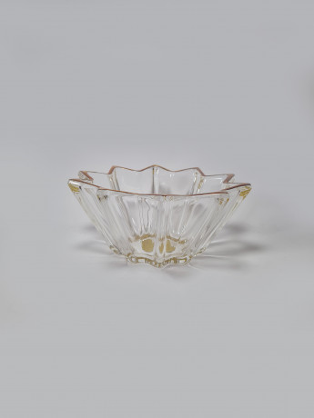 Конфетница винтажная в форме звезды, хрустальное стекло, позолота 24К, Германия, 1970-80гг.