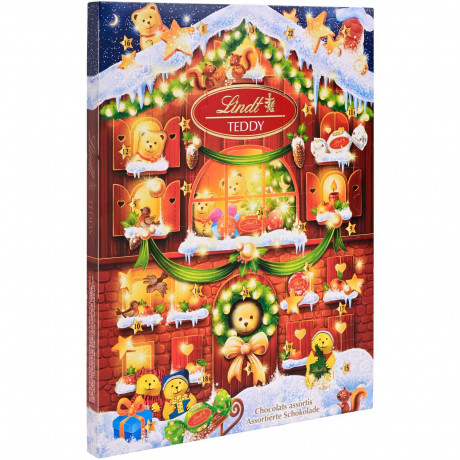 SET Lindt Teddy 128g + Lindt Weihnachtsmarkt 115g Adventskalenders НАБОР Адвент-календарей Lindt 2025: "Teddy", 24 сладких сюрприза, 128грамм + "Рождественская ярмарка", 24 конфеты, 19см х 19см, 115 грамм
