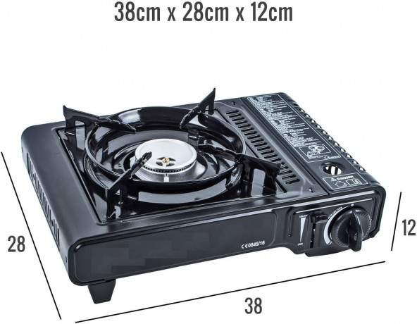 JUNG JUNG Gaskocher mobiler Campingkocher Gaskocher + 4 Kartuschen Gas, Autark verwendbar, (Gaskocher Notfall, Kartuschenkocher, Butangaskocher, praktischem Transportkoffer, erhitzen  aufwarmen Lebensmittel), mobiler Gaskocher, Outdoor geeignet Camping Ko