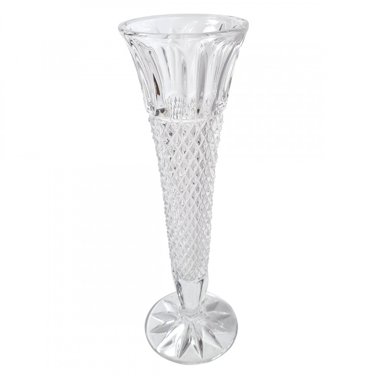 Винтажная Хрустальная ваза ромбовидной огранки, 25,5см, Германия, 1960-70гг. Винтажная Хрустальная ваза ромбовидной огранки, 25,5см, Германия, 1960-70гг.