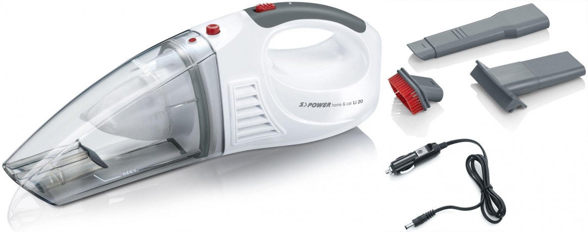 Severin Severin Akku-Handstaubsauger HV 7144 S?POWER home  car Li 20, beutellos, Fugenduse mit abnehmbarer Burste fur Zwischenraume, Gummiduse  Беспроводной ручной пылесос Severin HV 7144 S?POWER для домашнего автомобиля Li 20, без мешка, насадка со съемн
