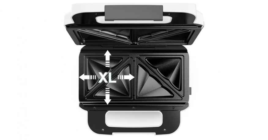 Tefal Tefal Snack XL SW7011, Sandwichmaker weiss/grau, 850 Watt, mit 2 Platten-Sets weiss/grau Tefal Snack XL SW7011, сэндвичница белый/серый, 850 Вт, с 2 наборами тарелок